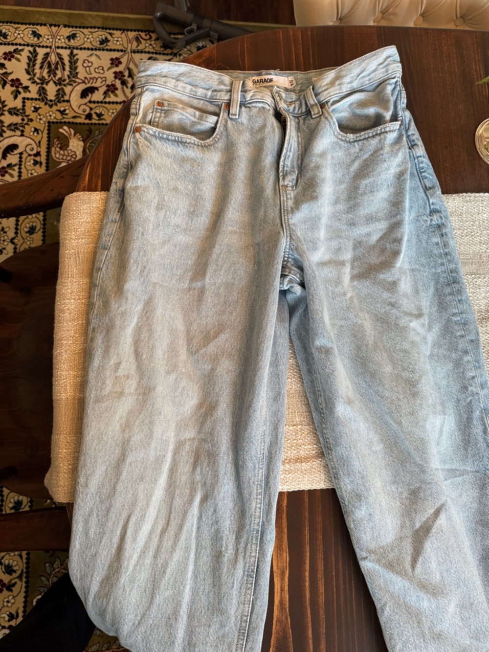 Light blue low rise Garage jeans